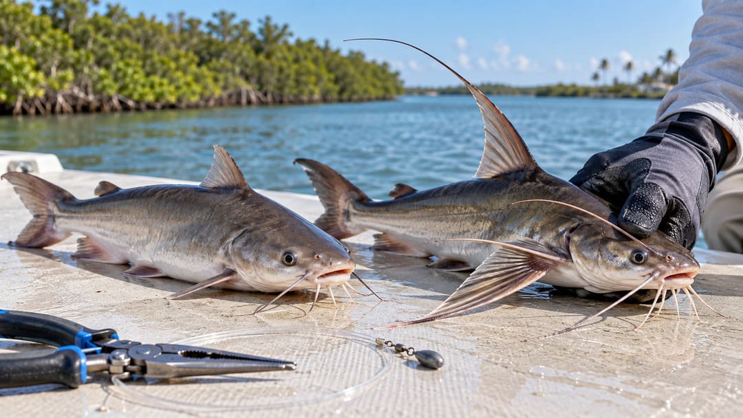 Two Catfish on the_Deck