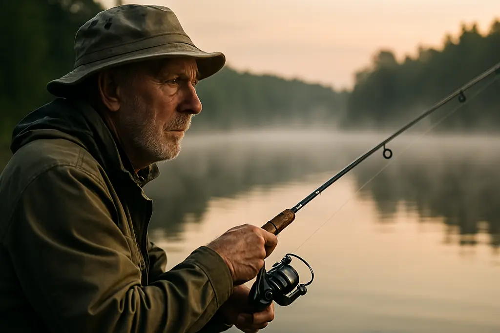 Resilient Catfishing setup beside calm water after a shoreline water-quality check