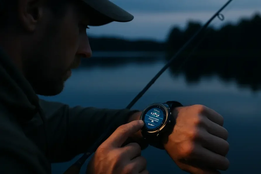 Tar After Dark Gear staged on a catfish boat before a night tournament